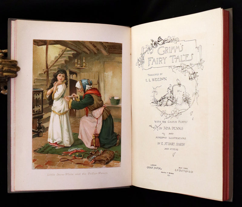 1890 Scarce Book - Grimm's FAIRY TALES. First Edition illustrated by Ada Dennis