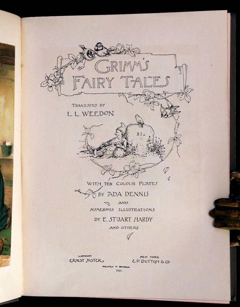 1890 Scarce Book - Grimm's FAIRY TALES. First Edition illustrated by Ada Dennis