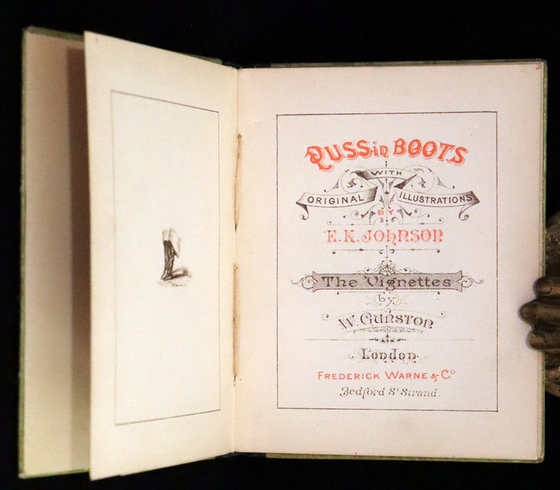 1880 Rare Edition - Puss in Boots Illustrated in color by Edward Killingworth Johnson.
