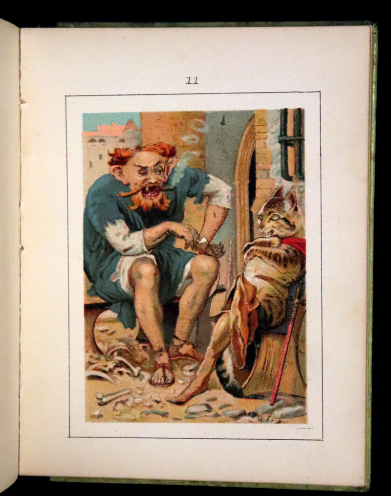 1880 Rare Edition - Puss in Boots Illustrated in color by Edward Killingworth Johnson.