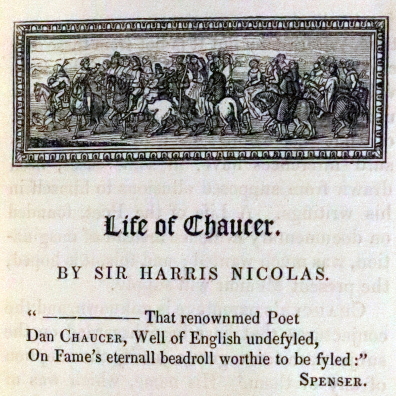 1846 Rare Book Set - The Romaunt of the Rose by Geoffrey Chaucer. A Medieval Poem.