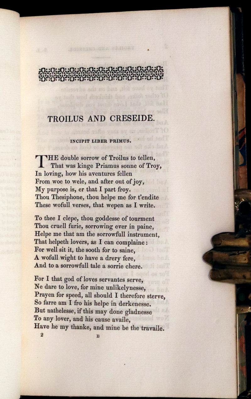 1846 Rare Book Set - The Romaunt of the Rose by Geoffrey Chaucer. A Medieval Poem.
