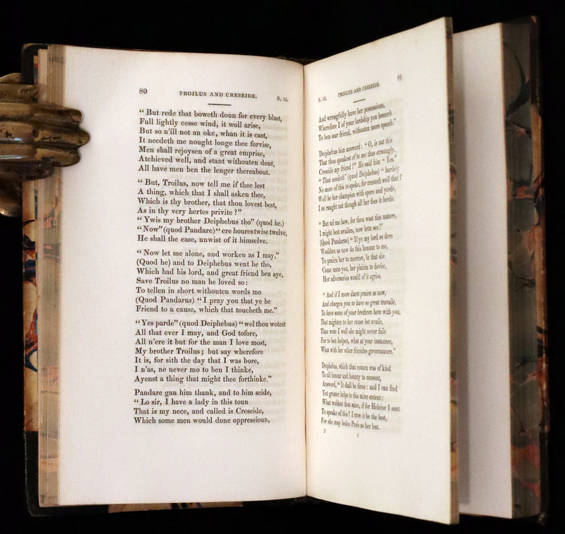 1846 Rare Book Set - The Romaunt of the Rose by Geoffrey Chaucer. A Medieval Poem.