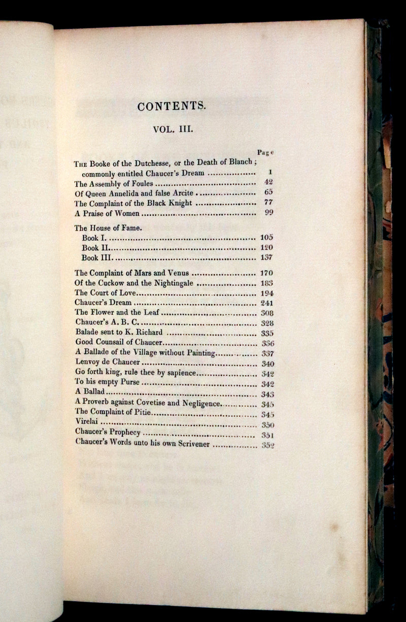 1846 Rare Book Set - The Romaunt of the Rose by Geoffrey Chaucer. A Medieval Poem.