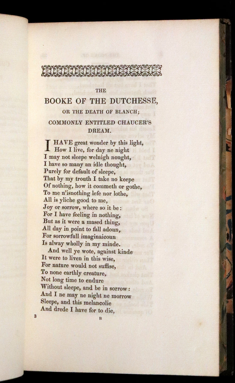 1846 Rare Book Set - The Romaunt of the Rose by Geoffrey Chaucer. A Medieval Poem.