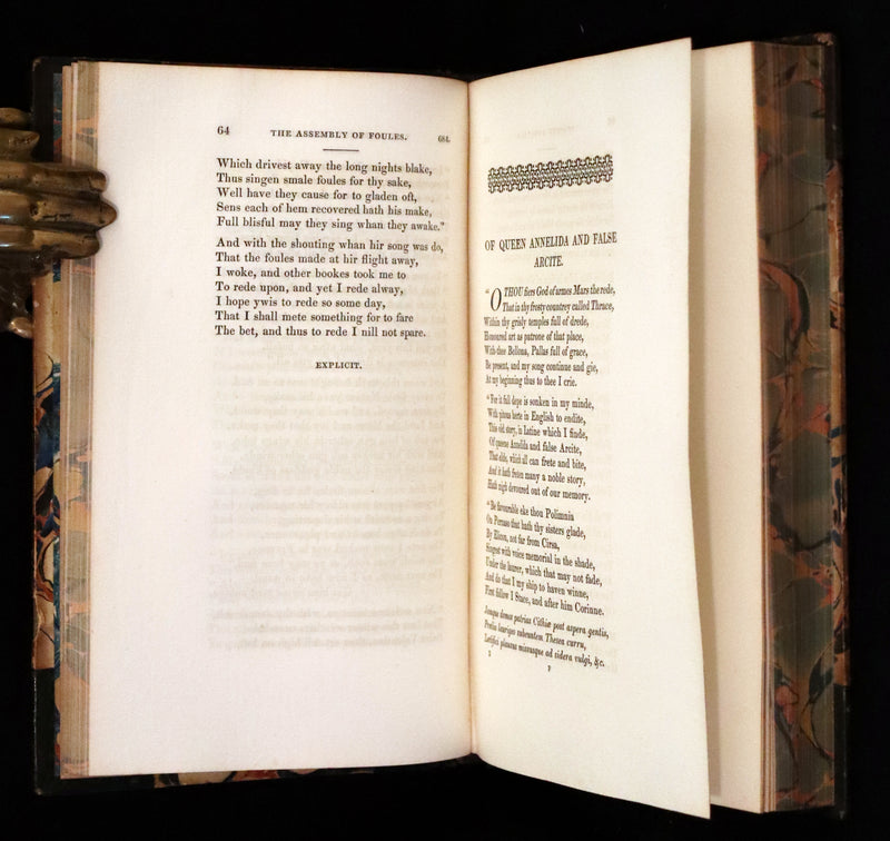 1846 Rare Book Set - The Romaunt of the Rose by Geoffrey Chaucer. A Medieval Poem.