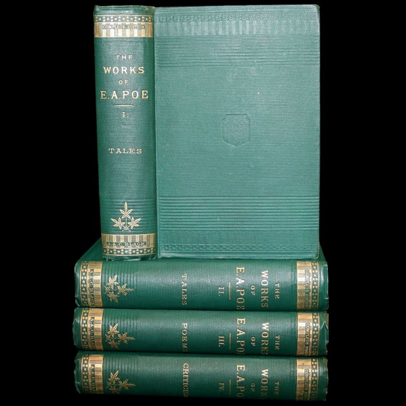 1890 Rare Book Set - The Works of Edgar Allan Poe (including Poems, Tales of Mystery and Imagination, Other).