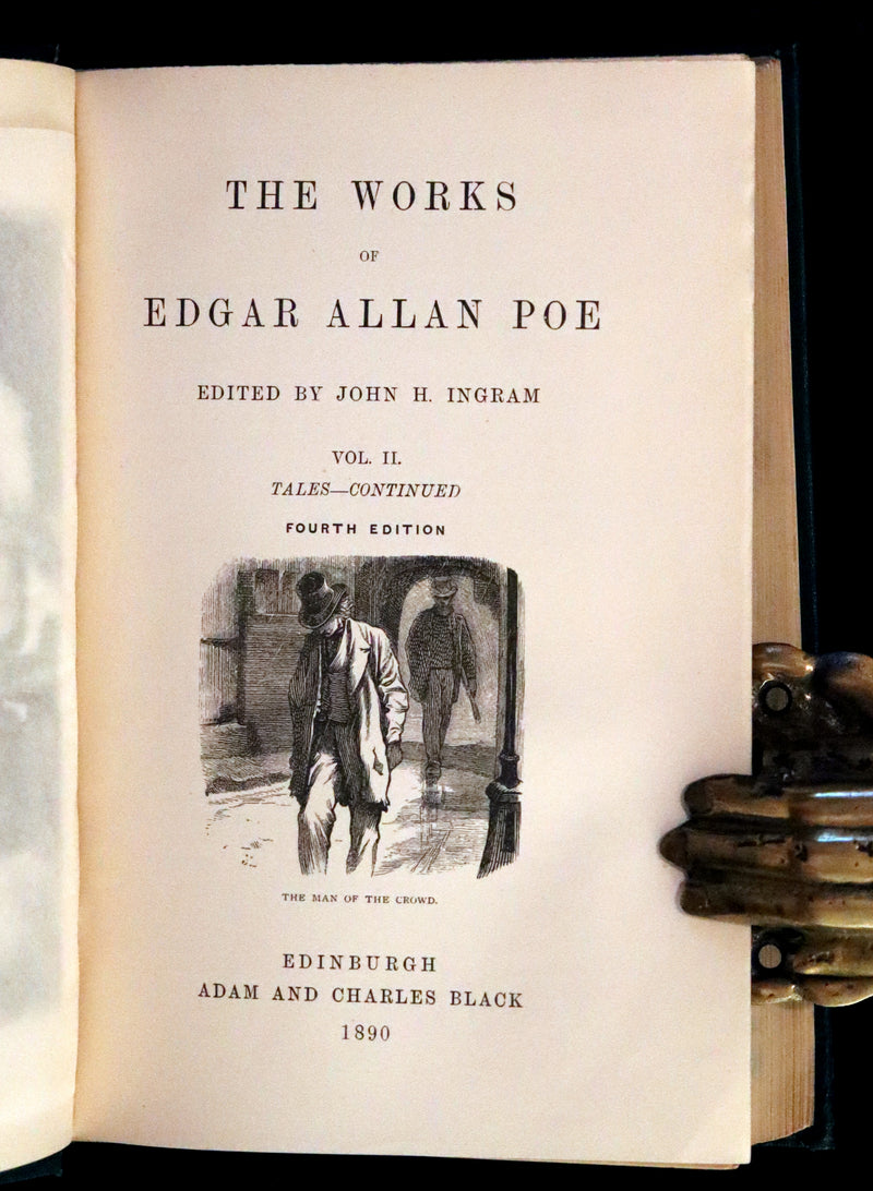 1890 Rare Book Set - The Works of Edgar Allan Poe (including Poems, Tales of Mystery and Imagination, Other).