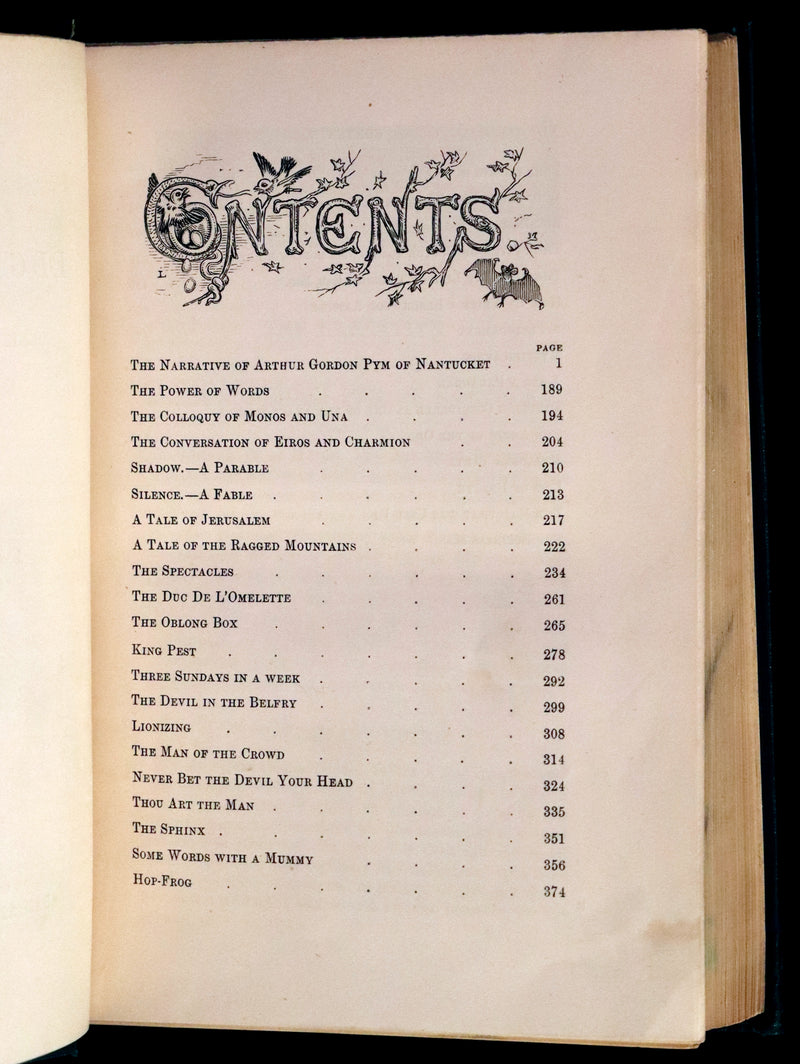1890 Rare Book Set - The Works of Edgar Allan Poe (including Poems, Tales of Mystery and Imagination, Other).