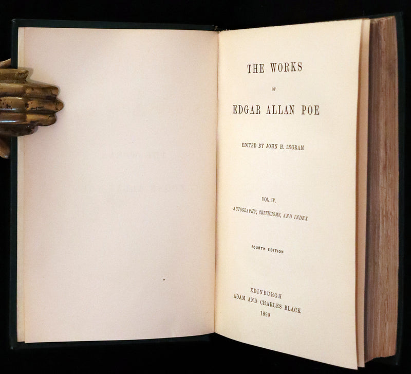 1890 Rare Book Set - The Works of Edgar Allan Poe (including Poems, Tales of Mystery and Imagination, Other).