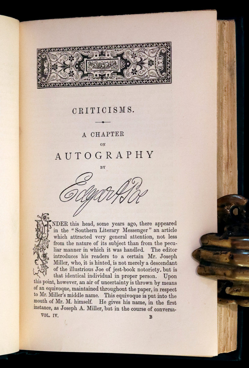 1890 Rare Book Set - The Works of Edgar Allan Poe (including Poems, Tales of Mystery and Imagination, Other).