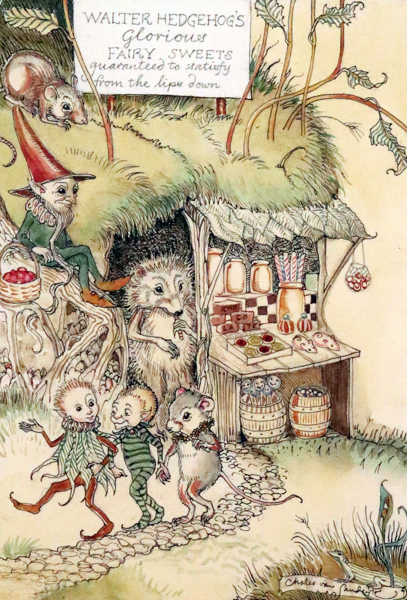 2009 Scarce First Edition - The Fairy Market by Charles van Sandwyk dedicated to Arthur Rackham.