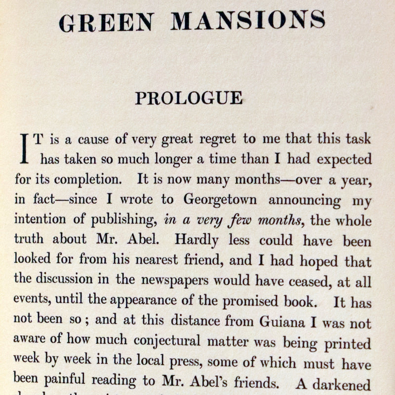1904 Fine 1stED bound by Bayntun-Riviere - Green Mansions by W.H. Hudson. An early environmental novel.