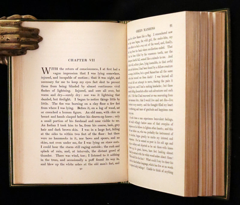 1904 Fine 1stED bound by Bayntun-Riviere - Green Mansions by W.H. Hudson. An early environmental novel.