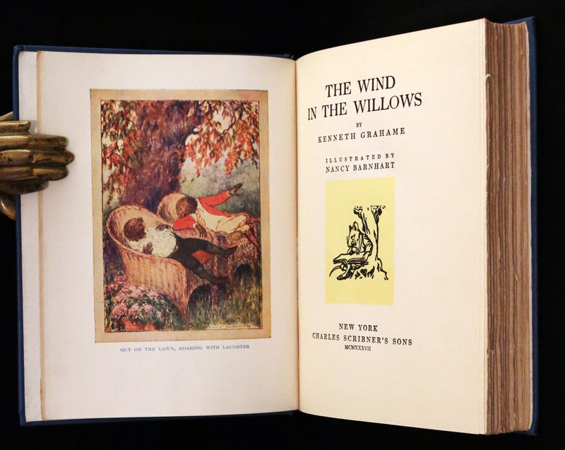 1937 Rare Book - The WIND IN THE WILLOWS by K. Grahame. Illustrated by Nancy Barnhart.