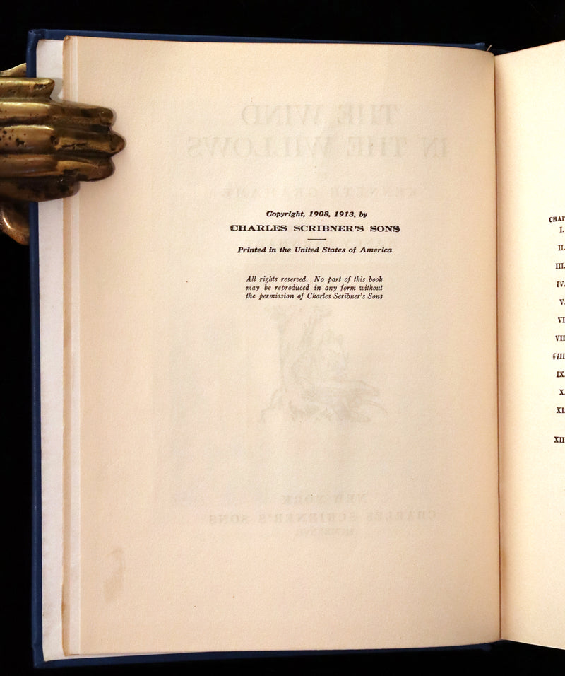 1937 Rare Book - The WIND IN THE WILLOWS by K. Grahame. Illustrated by Nancy Barnhart.