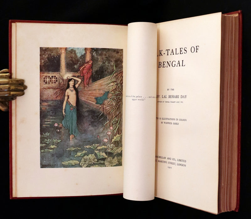 1912 Rare First Edition - Folk-Tales of Bengal Illustrated by Warwick Goble. Bengal's Fairy Tale.