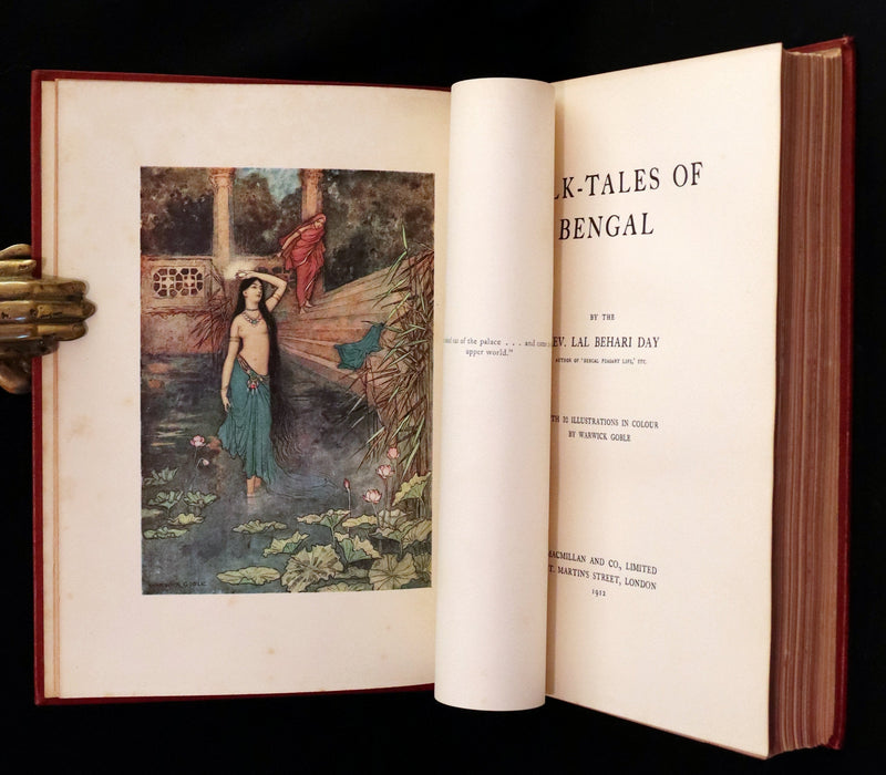1912 Rare First Edition - Folk-Tales of Bengal Illustrated by Warwick Goble. Bengal's Fairy Tale.