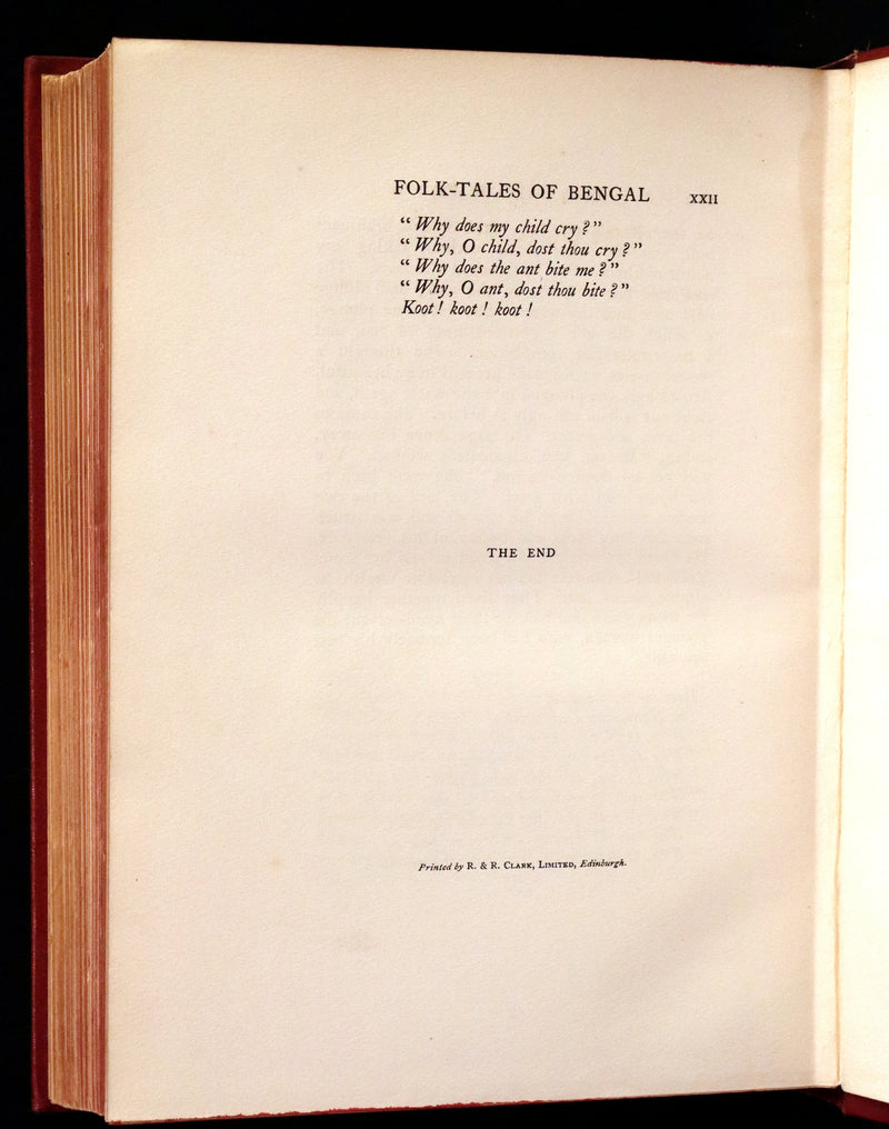 1912 Rare First Edition - Folk-Tales of Bengal Illustrated by Warwick Goble. Bengal's Fairy Tale.