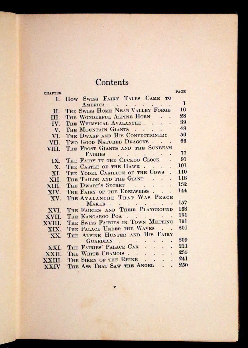 1920 Scarce First Edition - Swiss Fairy Tales by William Elliot Griffis, Illustrated by George Carlson.