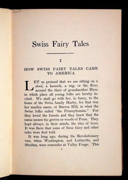 1920 Scarce First Edition - Swiss Fairy Tales by William Elliot Griffis, Illustrated by George Carlson.