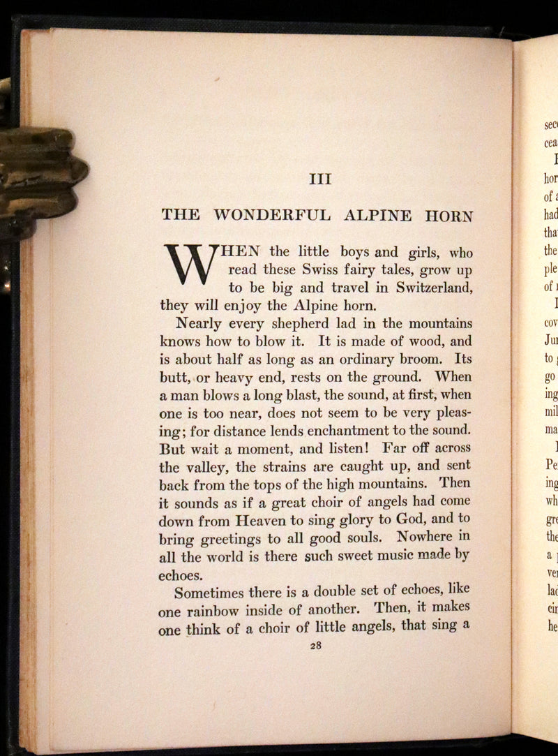 1920 Scarce First Edition - Swiss Fairy Tales by William Elliot Griffis, Illustrated by George Carlson.