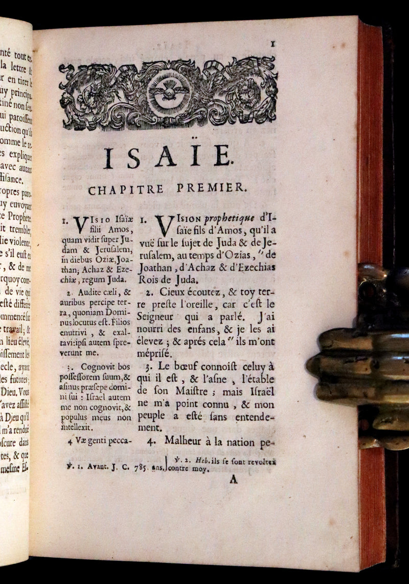 1682 Scarce Latin French Book - The Book of Isaiah - Isaie.