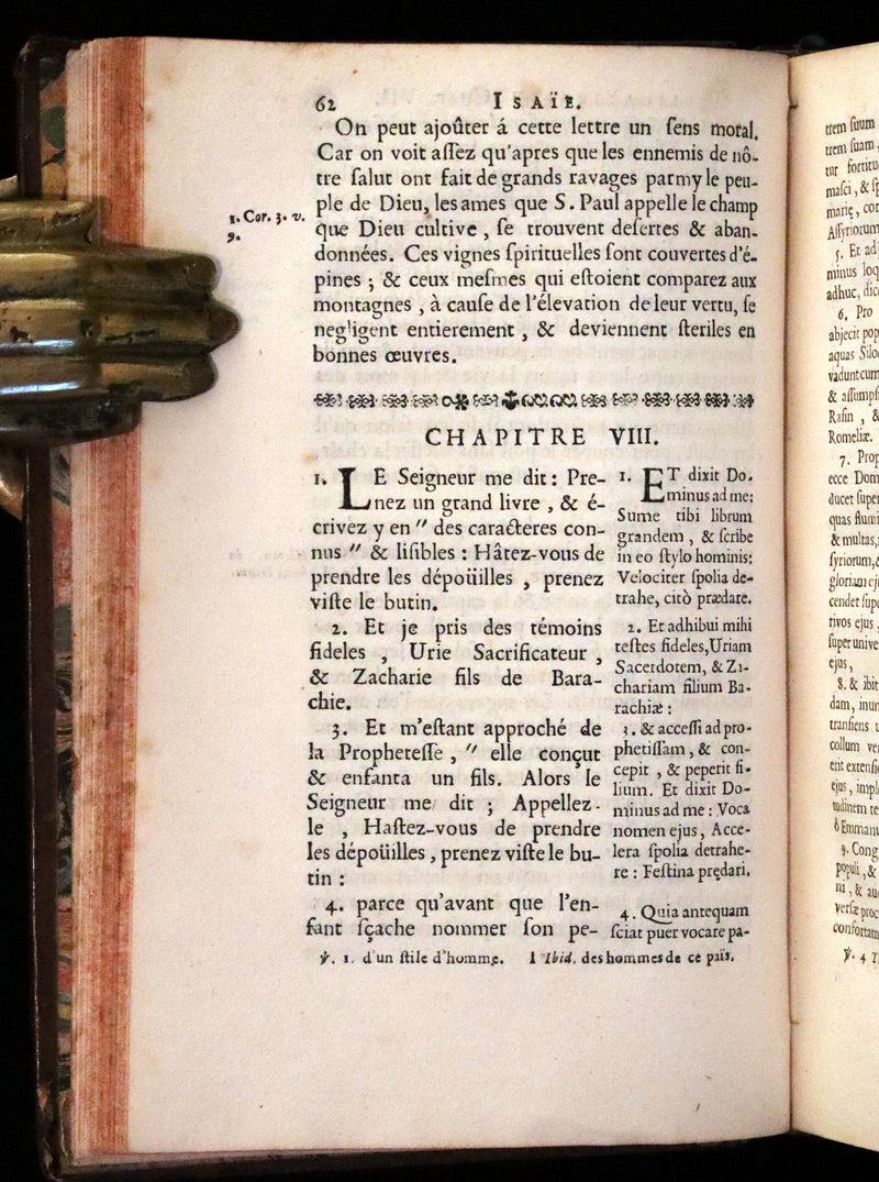 1682 Scarce Latin French Book - The Book of Isaiah - Isaie.