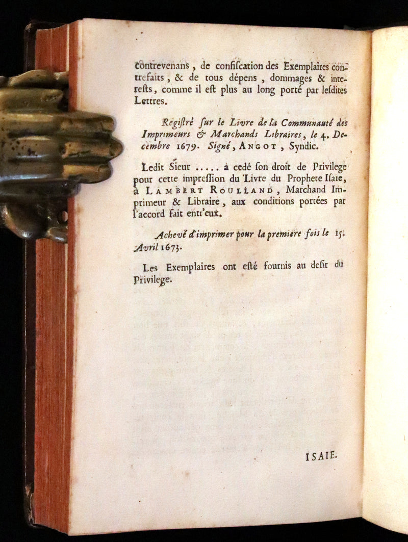 1682 Scarce Latin French Book - The Book of Isaiah - Isaie.