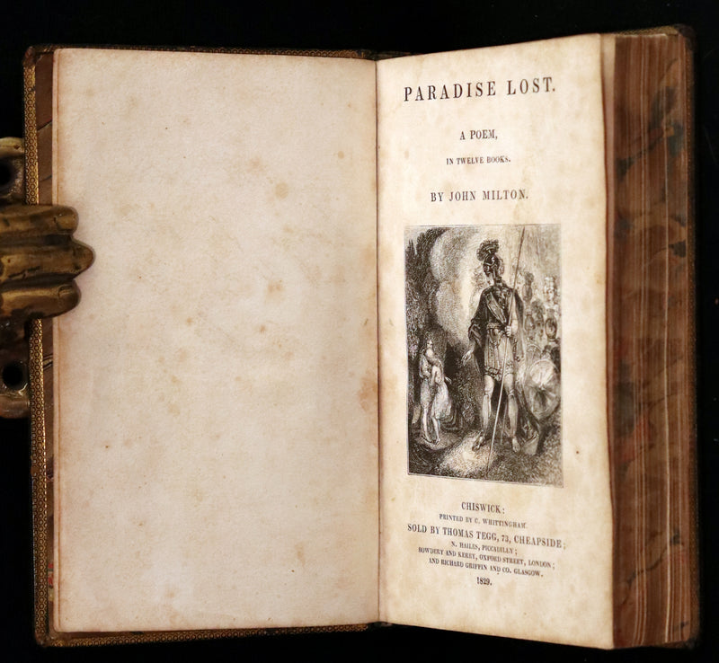 1829 Rare Book ~ Paradise Lost, a Poem in Twelve Books by John Milton.
