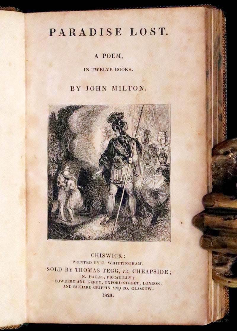 1829 Rare Book ~ Paradise Lost, a Poem in Twelve Books by John Milton.