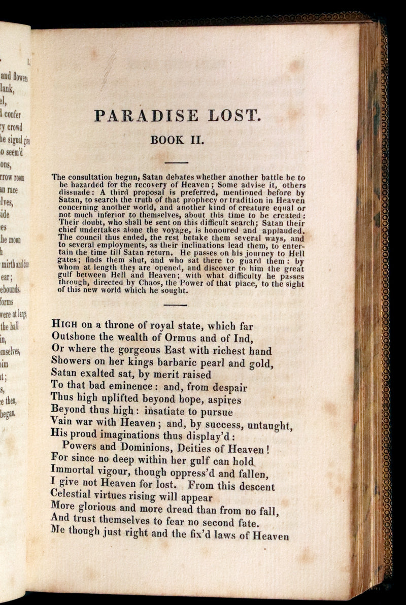 1829 Rare Book ~ Paradise Lost, a Poem in Twelve Books by John Milton.