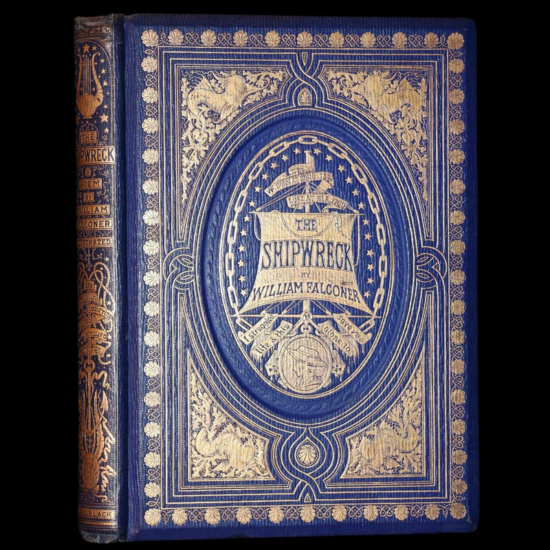 1858 Rare Victorian Book - The Shipwreck by William Falconer, illustrated by Birket Foster.