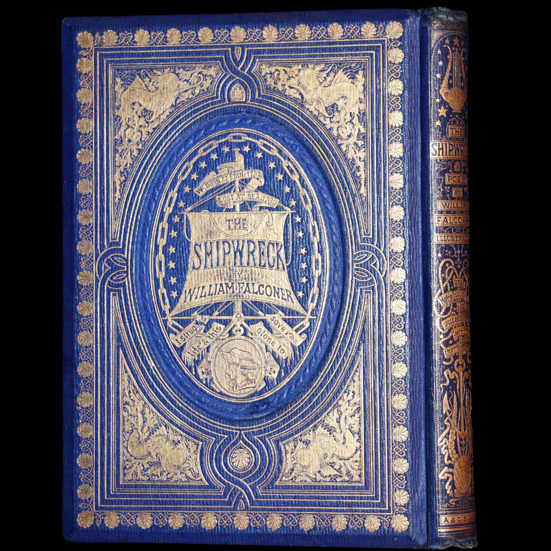 1858 Rare Victorian Book - The Shipwreck by William Falconer, illustrated by Birket Foster.