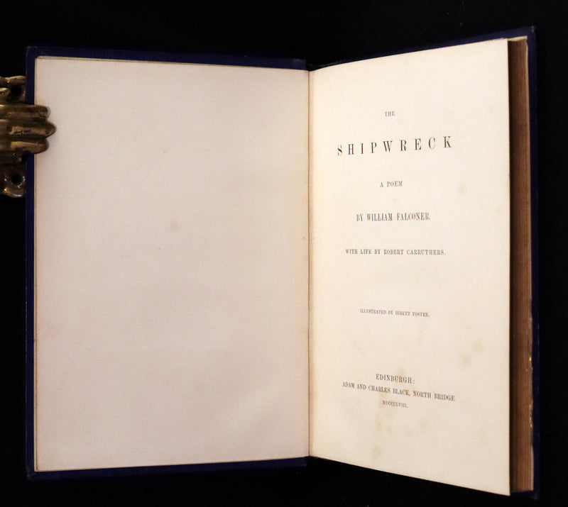 1858 Rare Victorian Book - The Shipwreck by William Falconer, illustrated by Birket Foster.