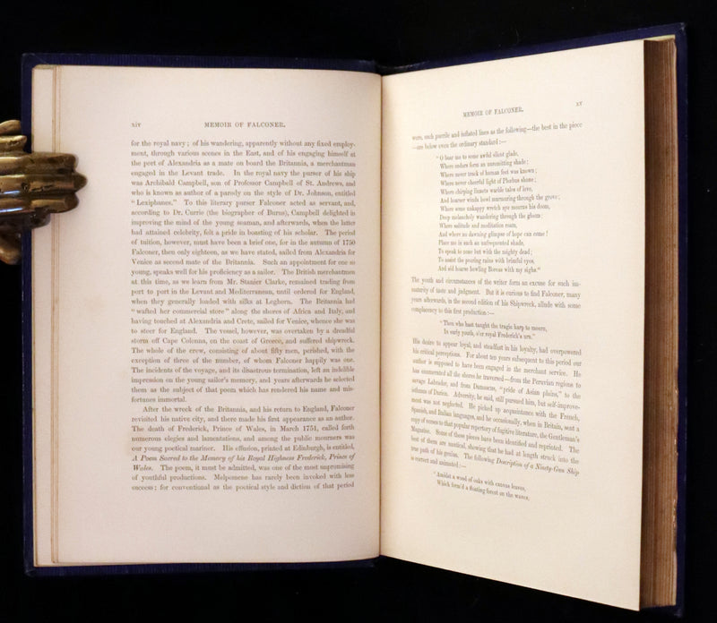 1858 Rare Victorian Book - The Shipwreck by William Falconer, illustrated by Birket Foster.