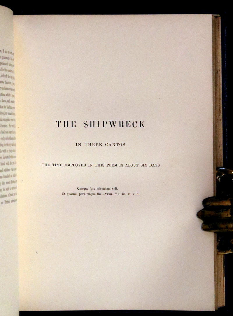 1858 Rare Victorian Book - The Shipwreck by William Falconer, illustrated by Birket Foster.