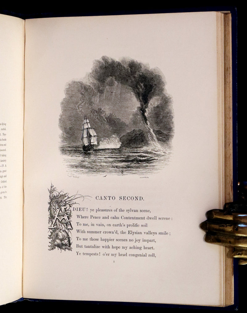 1858 Rare Victorian Book - The Shipwreck by William Falconer, illustrated by Birket Foster.
