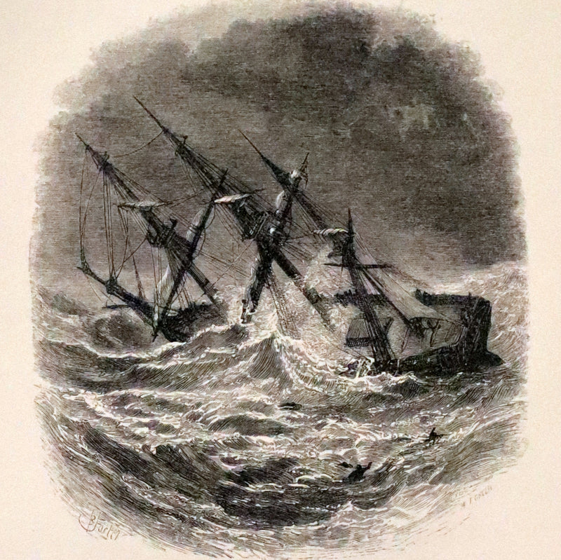 1858 Rare Victorian Book - The Shipwreck by William Falconer, illustrated by Birket Foster.