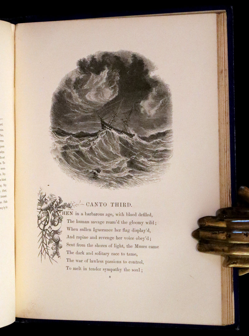 1858 Rare Victorian Book - The Shipwreck by William Falconer, illustrated by Birket Foster.