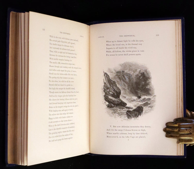 1858 Rare Victorian Book - The Shipwreck by William Falconer, illustrated by Birket Foster.