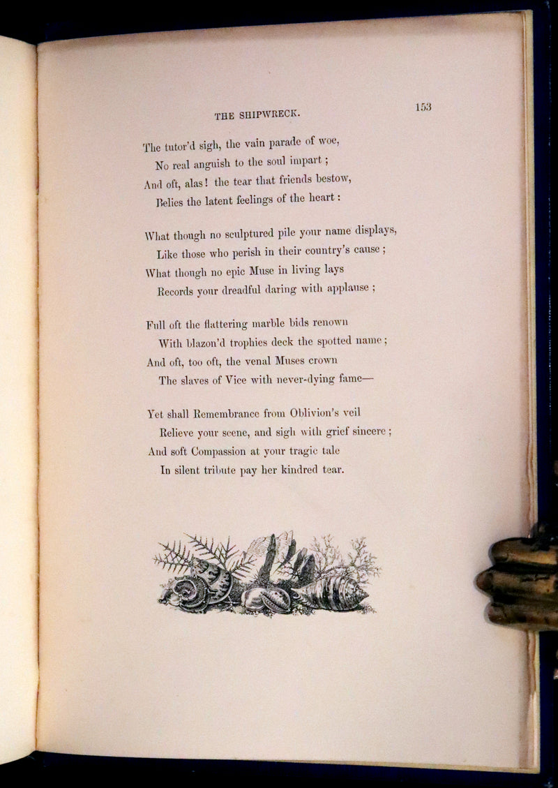 1858 Rare Victorian Book - The Shipwreck by William Falconer, illustrated by Birket Foster.