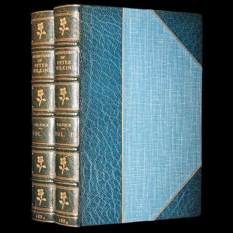 1884 Rare Book Set - The Life & Adventures of Peter Wilkins, Utopian Science Fiction Masterpiece.
