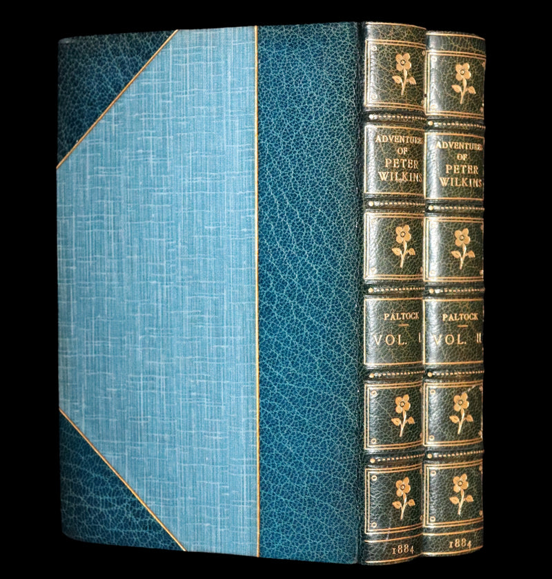 1884 Rare Book Set - The Life & Adventures of Peter Wilkins, Utopian Science Fiction Masterpiece.