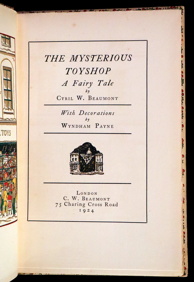 1924 Rare First Edition - The Mysterious Toyshop. A Fairy Tale by Cyril W. Beaumont, illustrated by Wyndham.
