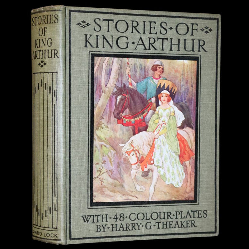 1925 Rare Book - Stories of King Arthur with 48 Colour Plates By Harry G. Theaker.