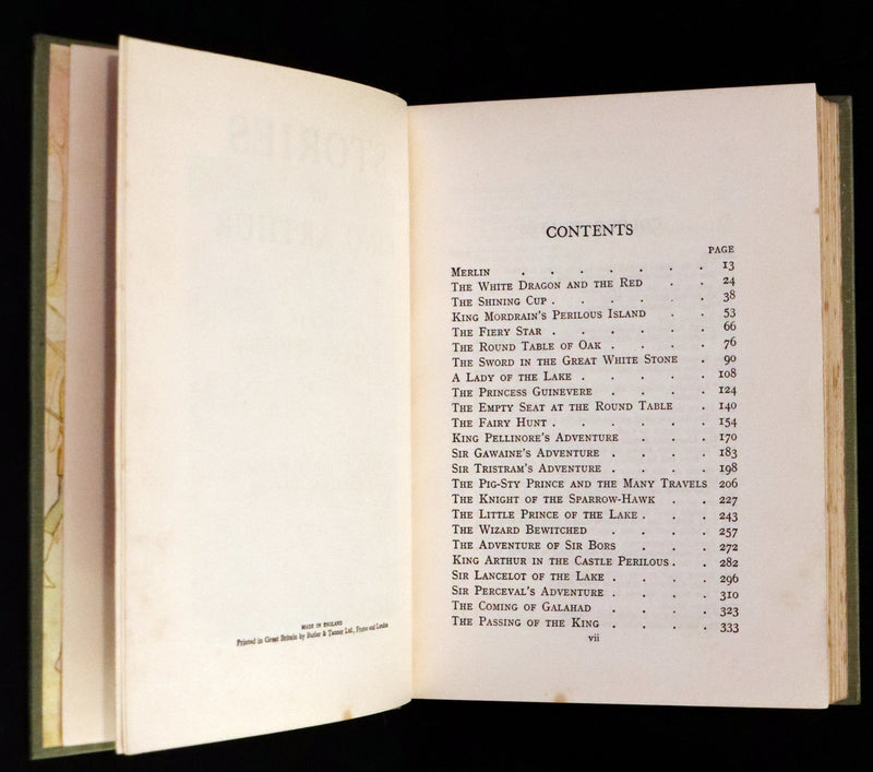 1925 Rare Book - Stories of King Arthur with 48 Colour Plates By Harry G. Theaker.