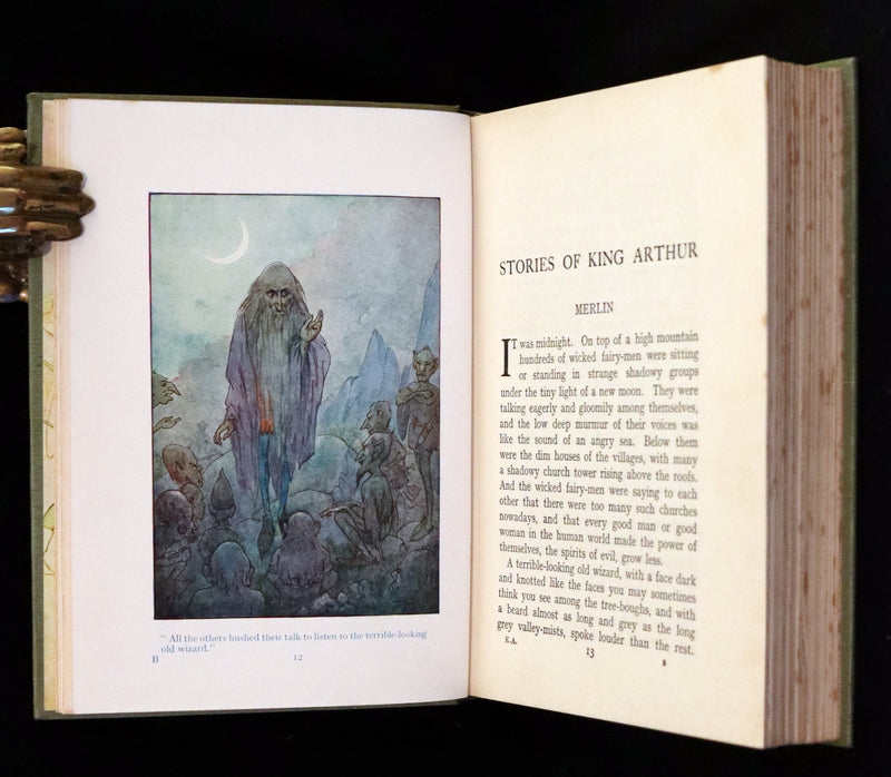 1925 Rare Book - Stories of King Arthur with 48 Colour Plates By Harry G. Theaker.