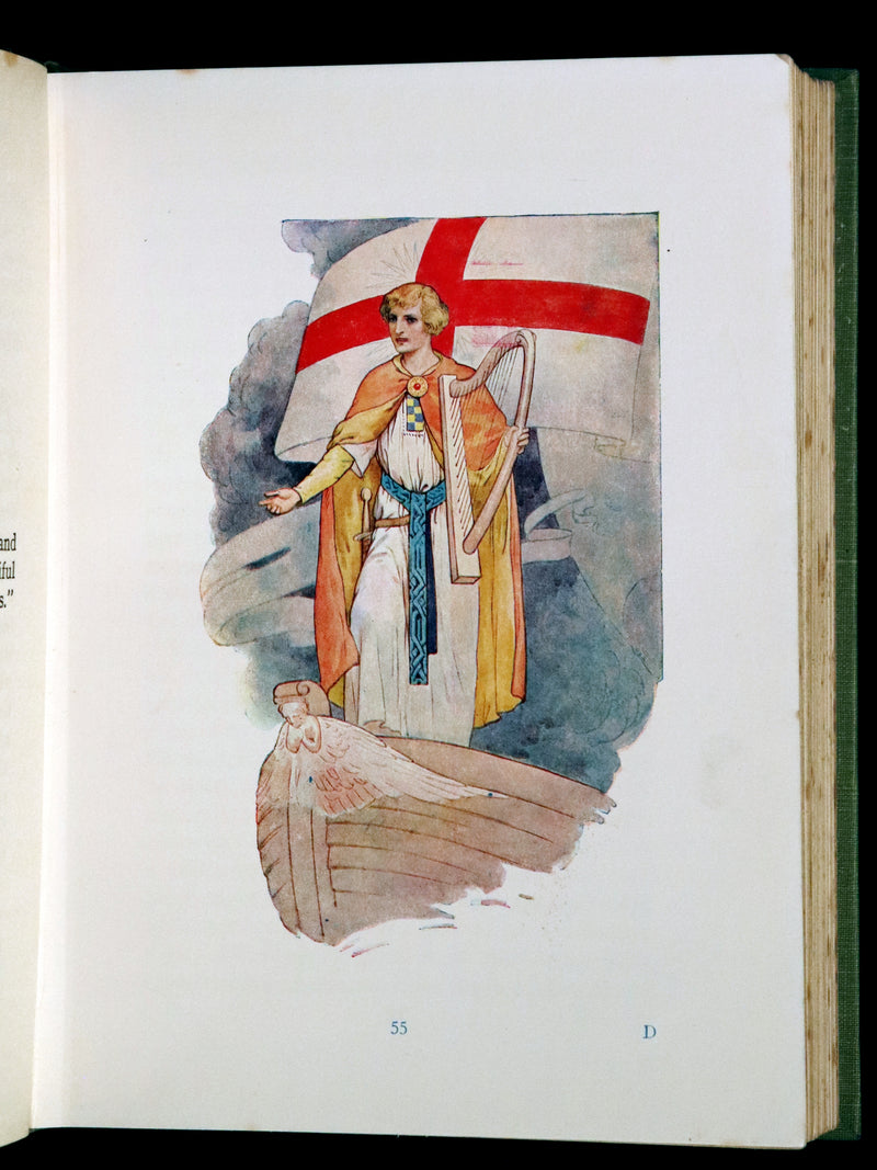 1925 Rare Book - Stories of King Arthur with 48 Colour Plates By Harry G. Theaker.