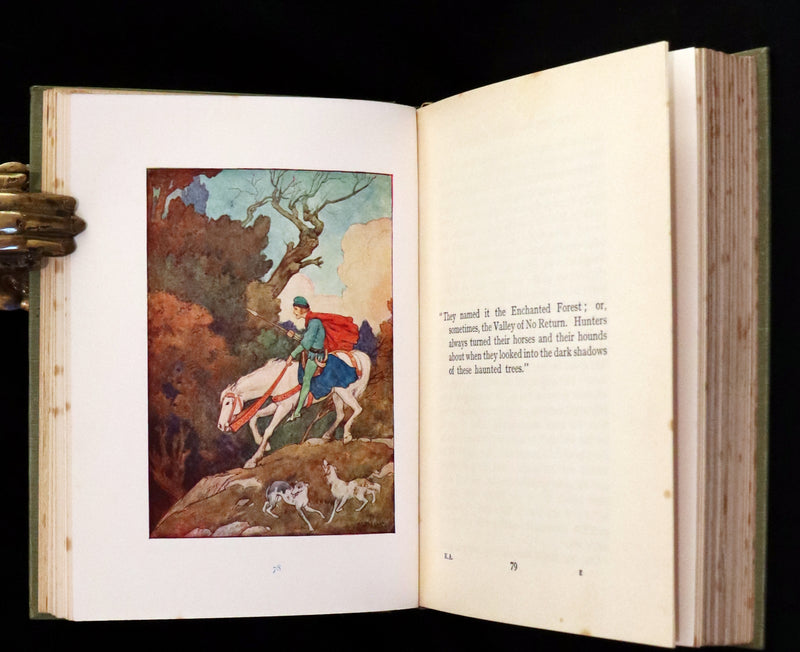 1925 Rare Book - Stories of King Arthur with 48 Colour Plates By Harry G. Theaker.